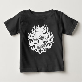 Camiseta De Bebé Cráneo de Demon en llamas