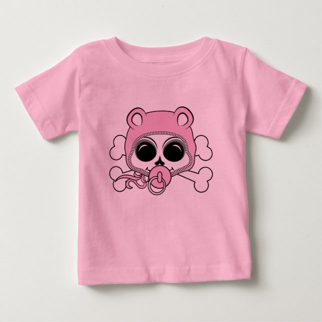 Camiseta De Bebé Cráneo de niña bebé lindo (Anverso)