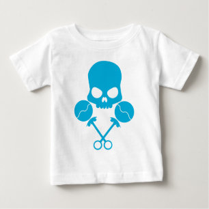 Camiseta De Bebé ¡Cráneo de Rattler - en azul de desafío de la