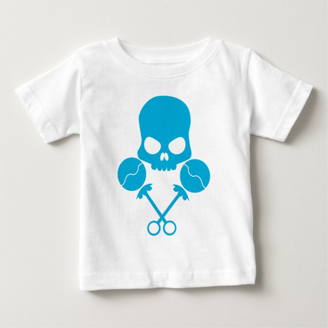 Camiseta De Bebé ¡Cráneo de Rattler - en azul de desafío de la (Anverso)