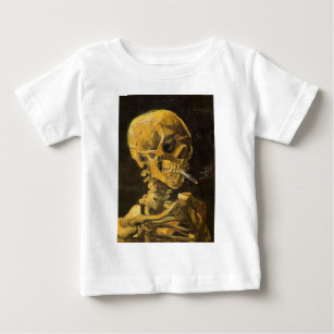 Camiseta De Bebé Cráneo de Van Gogh con el cigarrillo ardiente