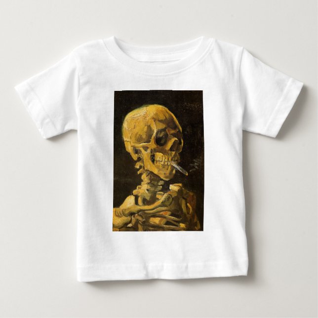 Camiseta De Bebé Cráneo de Van Gogh con el cigarrillo ardiente (Anverso)