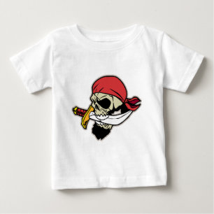 Camiseta De Bebé Cráneo del pirata con el cuchillo