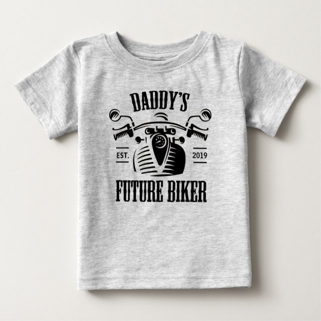 Camiseta De Bebé Cráneo futuro de la motocicleta del motorista del (Anverso)