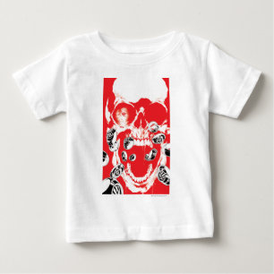 Camiseta De Bebé Cráneo y anillos - rojo