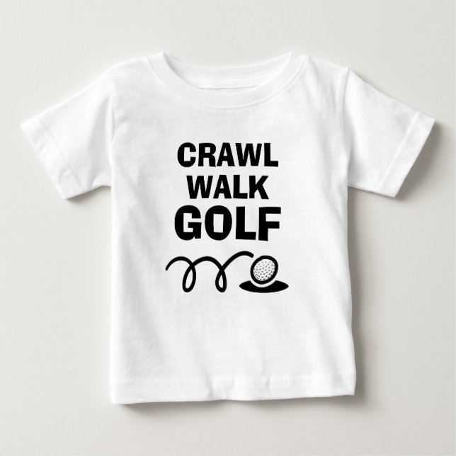 Camiseta De Bebé Crawl Walk Golf linda capota para bebé recién naci (Anverso)