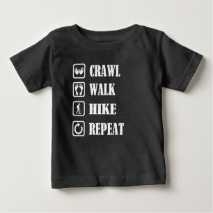 CAMISETA DE BEBÉ CRAWL WALK HIKE REPETIR