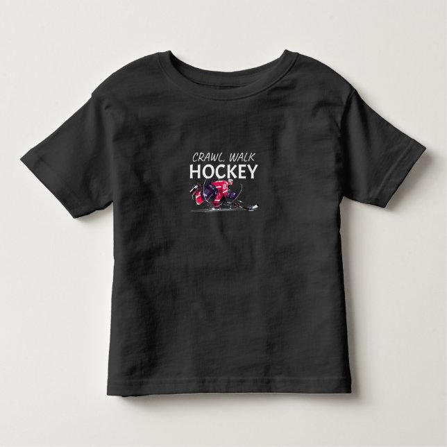 Camiseta De Bebé Crawl, Walk,Hockey (Anverso)