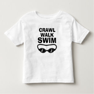 Camiseta De Bebé CRAWL WALK SWIM natación divertida