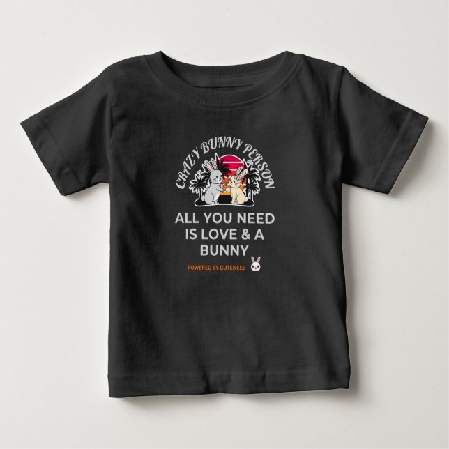 Camiseta De Bebé Crazy Bunny Person (Anverso)