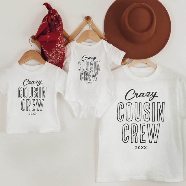 Camiseta De Bebé Crazy Cousin Crew Family (Subido por el creador)