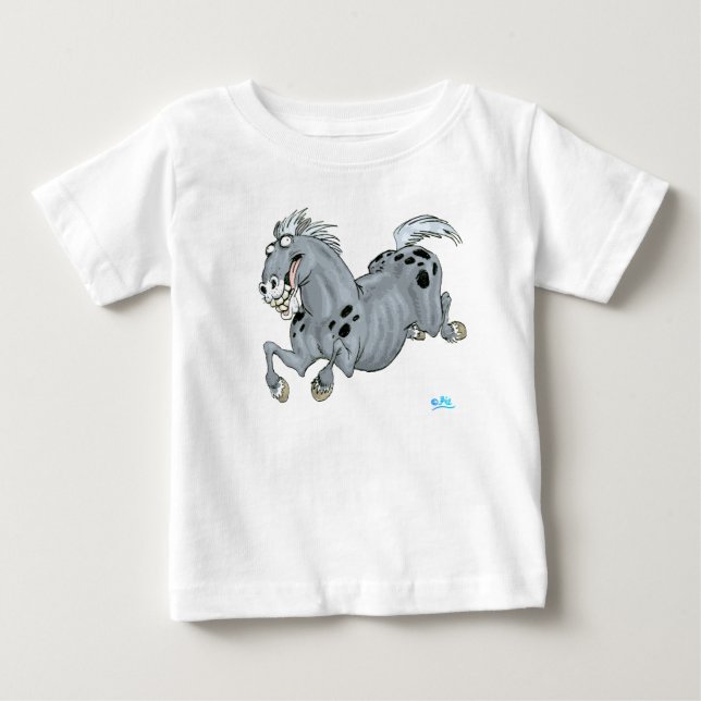 Camiseta De Bebé Crazy Personalizado Horse Baby T-Shirt (Anverso)