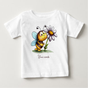 Camiseta De Bebé Crea tu propia abeja y margarita lindas
