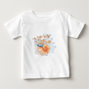 Camiseta De Bebé Crea tu propia concha de mar y peces subacuáticos