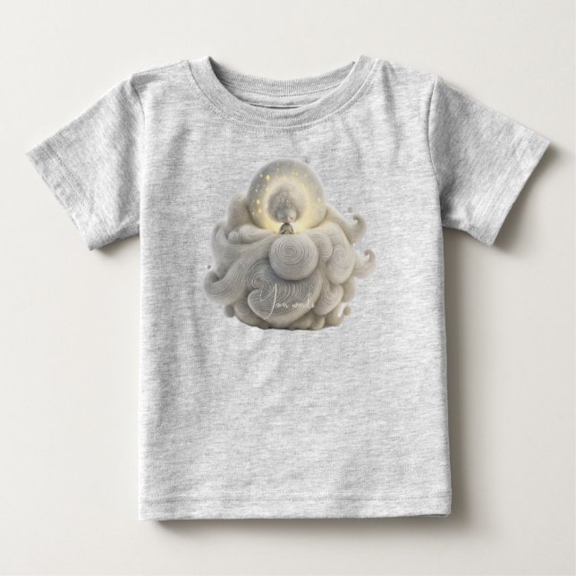 Camiseta De Bebé Crea tu propia Luna Mari dulce en nubes (Anverso)