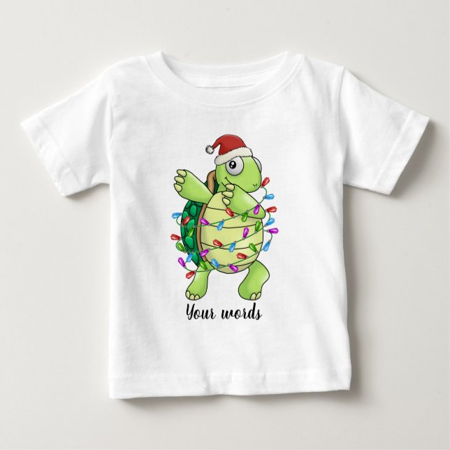 Camiseta De Bebé Crea tu propia tortuga de Navidades de abalanzamie (Anverso)