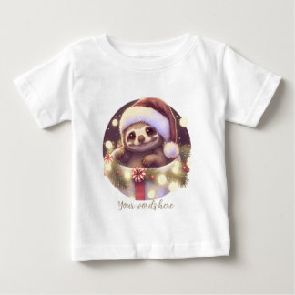 Camiseta De Bebé Crea tu propio Baby Sloth Santa