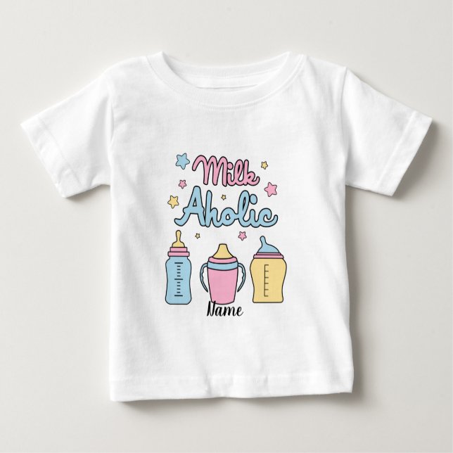 Camiseta De Bebé Crea tu propio bebé adicto a la leche (Anverso)