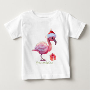 Camiseta De Bebé Crea tu propio bebé Flamingo Santa
