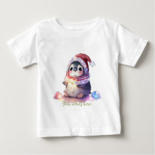 Camiseta De Bebé Crea tu propio bebé Pingüino Santa