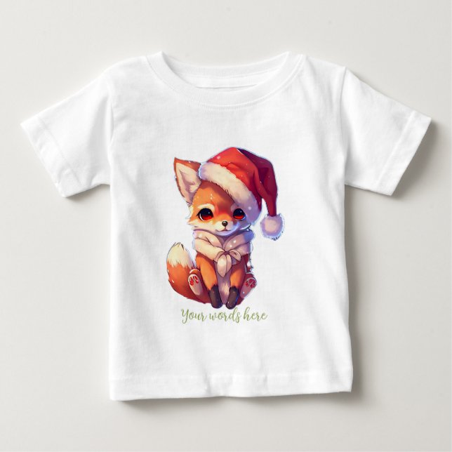 Camiseta De Bebé Crea tu propio bebé rojo Fox Santa (Anverso)