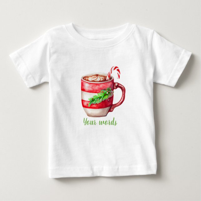 Camiseta De Bebé Crea tu propio chocolate caliente de menta festiva (Anverso)