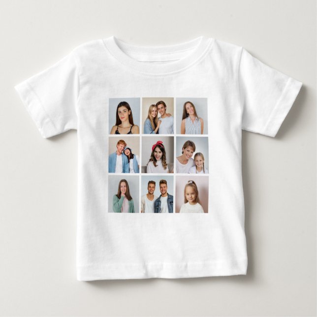 Camiseta De Bebé Crea tu propio collage de 9 fotos (Anverso)