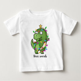 Camiseta De Bebé Crea tu propio Dinosaurio de Navidades de pegatina