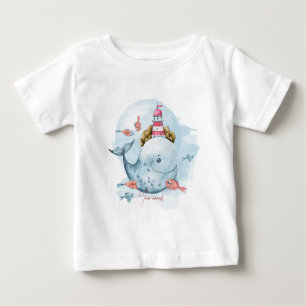Camiseta De Bebé Crea tu propio faro para peces ballena bajo el mar