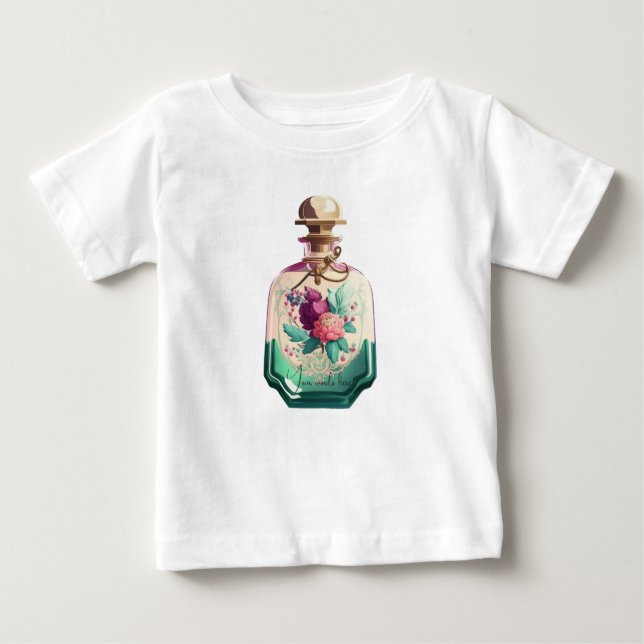 Camiseta De Bebé Crea tu Propio Frasco de Perfume de Peonías Lindas (Anverso)