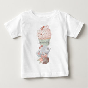Camiseta De Bebé Crea tu propio globo de torta de elefante lindo