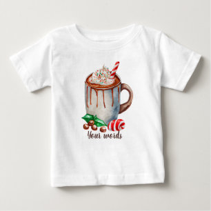 Camiseta De Bebé Crea tu propio Navidad festivo Cacao caliente
