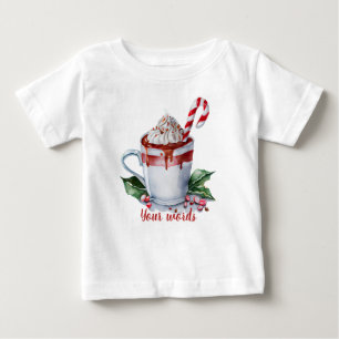 Camiseta De Bebé Crea tu propio Navidad festivo chocolate caliente