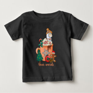 Camiseta De Bebé Crea tu propio Navidad Llama Cacao caliente