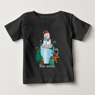Camiseta De Bebé Crea tu propio Navidad Snowman Hot Cocoa