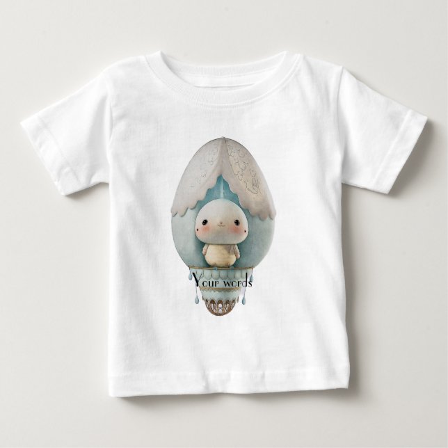 Camiseta De Bebé Crea Tu Propio Paseo de Pájaro en Globo Aerostátic (Anverso)