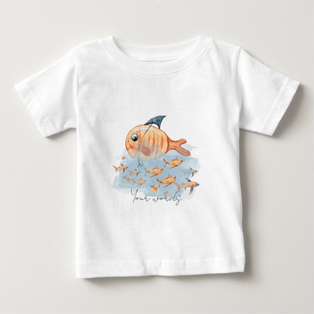 Camiseta De Bebé Crea tu propio pez dorado feliz (Anverso)