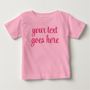Camiseta De Bebé Crea tu propio texto agregar imagen regalo rosa