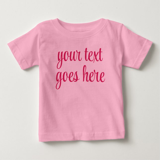 Camiseta De Bebé Crea tu propio texto agregar imagen regalo rosa (Anverso)