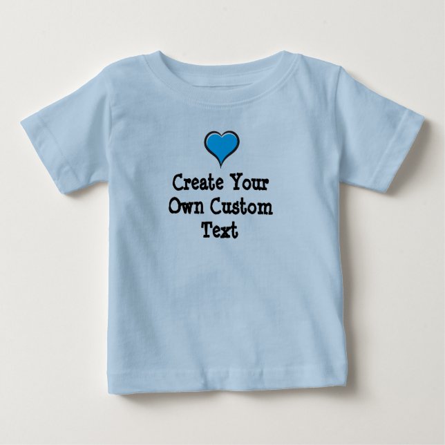 Camiseta De Bebé Crea tu propio texto personalizado con Blue Heart (Anverso)
