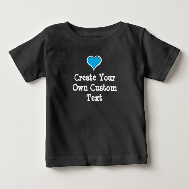 Camiseta De Bebé Crea tu propio texto personalizado con Blue Heart (Anverso)