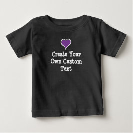 Camiseta De Bebé Crea tu propio texto personalizado con Purple Hear