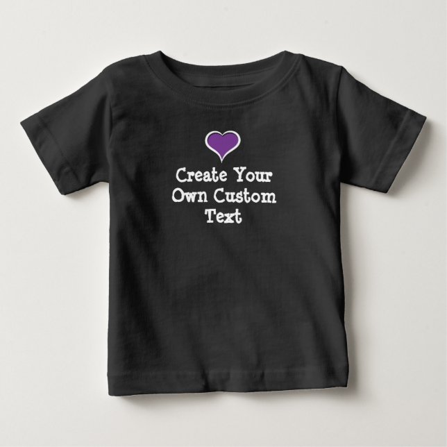 Camiseta De Bebé Crea tu propio texto personalizado con Purple Hear (Anverso)
