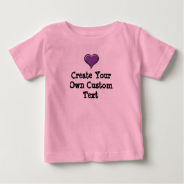 Camiseta De Bebé Crea tu propio texto personalizado con Purple Hear
