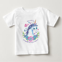 Camiseta De Bebé Crea tu propio unicornio y flores florales