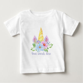Camiseta De Bebé Crea tus propios cuernos y flores de unicornio