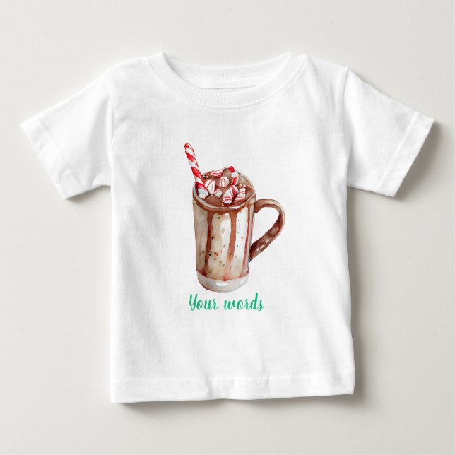 Camiseta De Bebé Crea tus propios Navidades de cacao con menta (Anverso)
