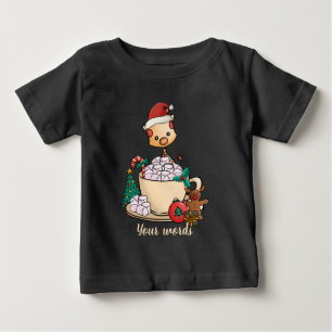 Camiseta De Bebé Crea tus propios Navidades Giraffe Hot Cocoa