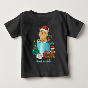 Camiseta De Bebé Crea tus propios Navidades Kitten Hot Cocoa
