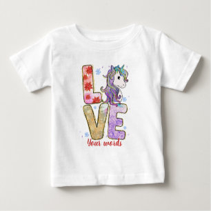 Camiseta De Bebé Crea tus propios Navidades para amar a Unicorn